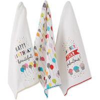 DII Asst Happy Birthday Embellished Dishtowel (Set of 3)