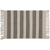 DII Black Ticking Stripe Hand-Loomed Rug 2x3 Ft