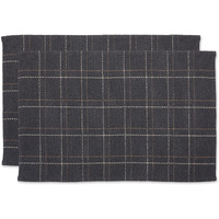 DII Mineral Variegated Plaid Recycled Yarn Rug  (Set of 2)