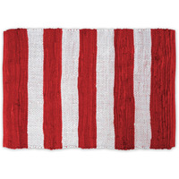 DII Red/White Stripe Rag Rug 4x6