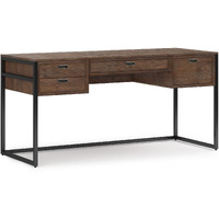 Richmond SOLID ACACIA WOOD Modern Industrial 60 inch Wide Desk in Rustic Natural Aged Brown