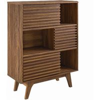 Render Three-Tier Display Storage Cabinet Stand Walnut