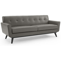 Engage Top-Grain Leather Living Room Lounge Sofa Gray