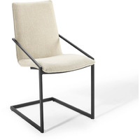 Pitch Upholstered Fabric Dining Armchair Black Beige