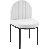 Isla Channel Tufted Upholstered Fabric Dining Side Chair Black White