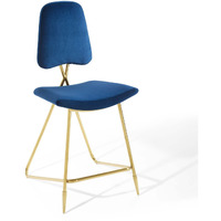 Ponder Performance Velvet Counter Stool Navy