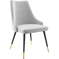 Adorn Tufted Performance Velvet Dining Side Chair Light Gray