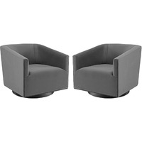 Twist Swivel Chair Performance Velvet Set of 2 Gray