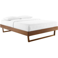 Billie King Wood Platform Bed Frame Walnut