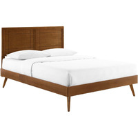 Marlee Queen Wood Platform Bed With Splayed Legs Walnut