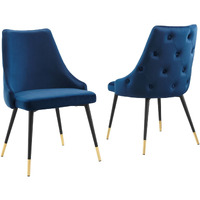 Adorn Dining Side Chair Performance Velvet Set of 2 Navy