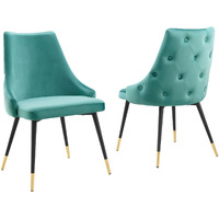 Adorn Dining Side Chair Performance Velvet Set of 2 Teal
