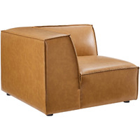 Restore Vegan Leather Sectional Sofa Corner Chair Tan