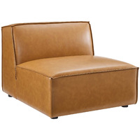 Restore Vegan Leather Sectional Sofa Armless Chair Tan