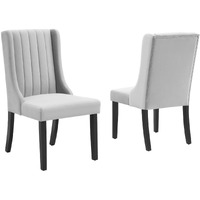 Renew Parsons Performance Velvet Dining Side Chairs - Set of 2 Light Gray