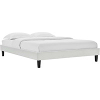 Reign Twin Performance Velvet Platform Bed Frame Light Gray