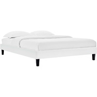 Reign Full Performance Velvet Platform Bed Frame White
