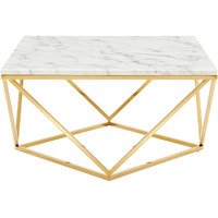 Vertex Gold Metal Stainless Steel Coffee Table Gold White
