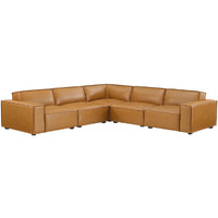 Restore 5-Piece Vegan Leather Sectional Sofa Tan
