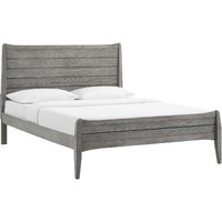 Georgia King Wood Platform Bed Gray