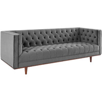 Elation Tufted Performance Velvet Sofa Gray