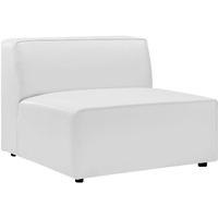 Mingle Vegan Leather Armless Chair White