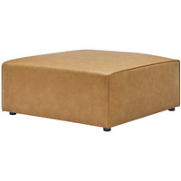 Mingle Vegan Leather Ottoman Tan