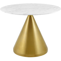 Tupelo 40" Artificial Marble Dining Table Gold White