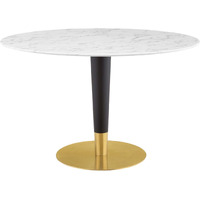 Zinque 47" Artificial Marble Dining Table Gold White