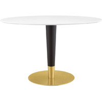 Zinque 48" Oval Dining Table Gold White