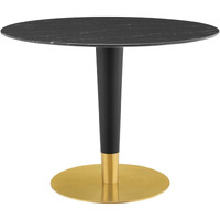 Zinque 40" Artificial Marble Dining Table Gold Black