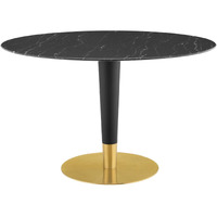 Zinque 47" Artificial Marble Dining Table Gold Black
