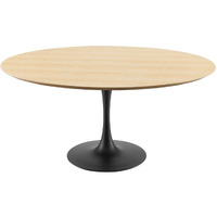 Lippa 60" Wood Dining Table Black Natural