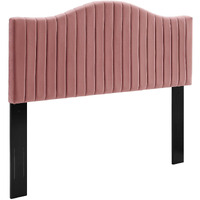 Brielle Channel Tufted Performance Velvet Twin Headboard Dusty Rose