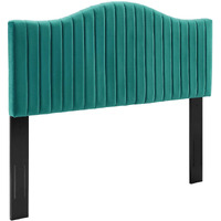 Brielle Channel Tufted Performance Velvet Twin Headboard Teal