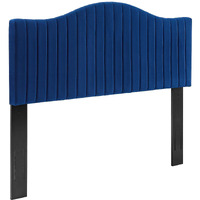 Brielle Channel Tufted Performance Velvet King/California King Headboard Navy