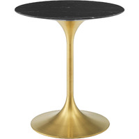 Lippa 28" Artificial Marble Dining Table Gold Black