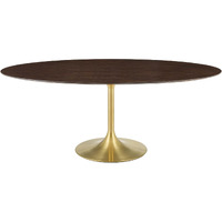Lippa 78" Oval Wood Dining Table Gold Cherry Walnut