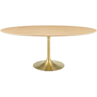 Lippa 78" Oval Wood Dining Table Gold Natural