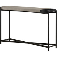 Dua Concrete and Black Metal Modern Console Table