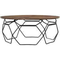 Cosmo Walnut Veneer Coffee Table with Black Metal Base