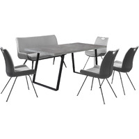 Coronado 5 Piece Pewter Rectangular Dining Set