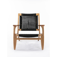 Boraam Harrison Woven Chair, Black & Oak