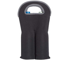 OAD Insulated Neoprene Double Wine Tote - Black, One Size