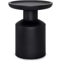 Haynes SOLID MANGO WOOD 16 inch Wide Round Boho Wooden Accent Table in Black, Fully Assembled