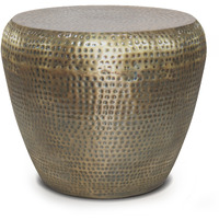 Preston Modern Industrial 22 inch Wide Metal Metal Side Table in Antique Gold, Fully Assembled