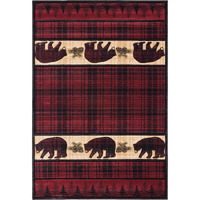 United Weavers Cottage Bear Stone Burgundy Accent Rug 1'10" x 2'8"