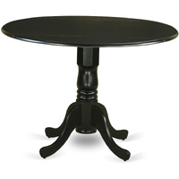 DLNO5-BLK-W 5 PC small Kitchen Table and Chairs set-round Kitchen Table and 4 dinette Chairs