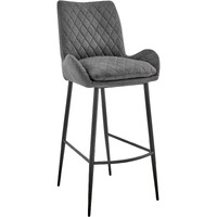Panama 26" Counter Height Bar Stool in Charcoal Fabric and Black Finish