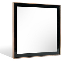 Dual Tone Stainless Steel Frame Wall Mirror, Black and Gold